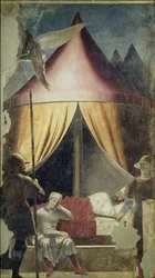 Il sogno di Costantino, dal ciclo della Leggenda della Vera Croce, completato nel 1464